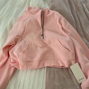 rare brand new with tags Lululemon strawberry milkshake scuba half zip M/L